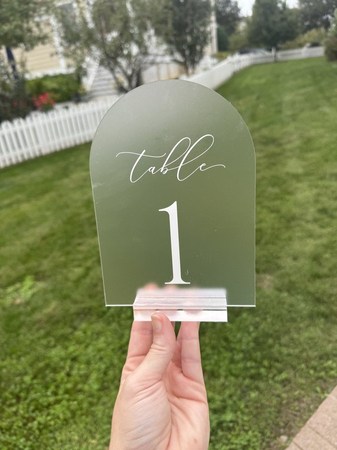 Acrylic Table Numbers — Option 1
